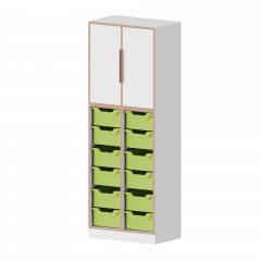 Product image qickly® cabinet. 5 file heights, 2 doors and 12 large Ergo Tray boxes SLS25-3G