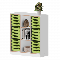 Product image qickly® shelf, 3 file heights, 24 small Ergo Tray boxes SLS33EKK