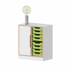 Product image qickly® cabinet, 2 file heights. 1 door, 8 small Ergo Tray boxes SLS22TK